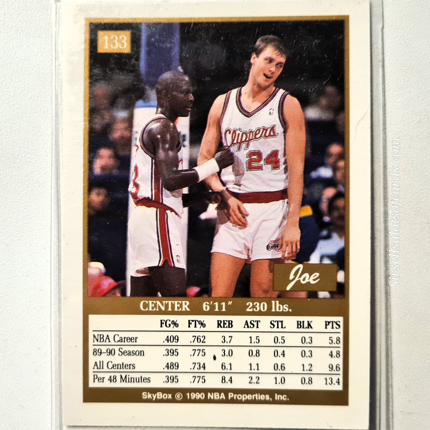 Joe Wolf 1990 Skybox #133 NBA Basketball Los Angeles Clippers Excellent Sleeved