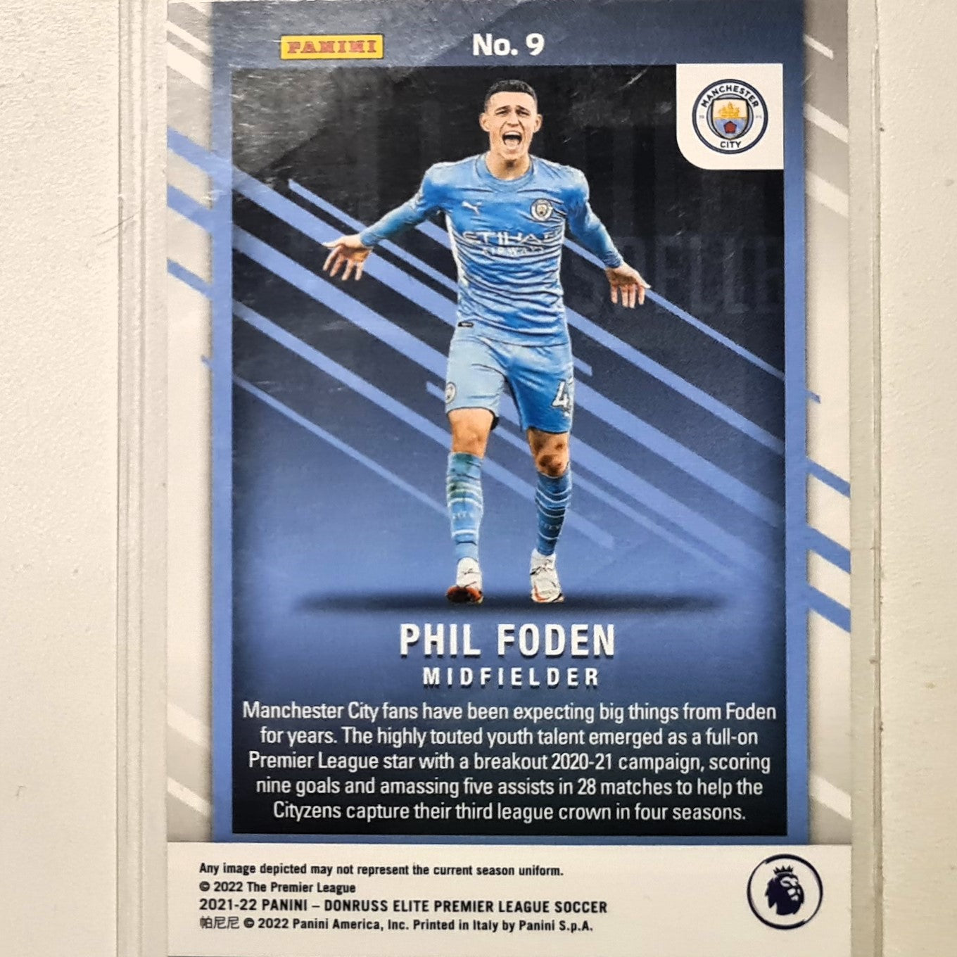 Phil Foden 2021-22 Panini Donruss Elite Premier League Spellbound F #9 Soccer Football Manchester City excellent/mint Sleeved