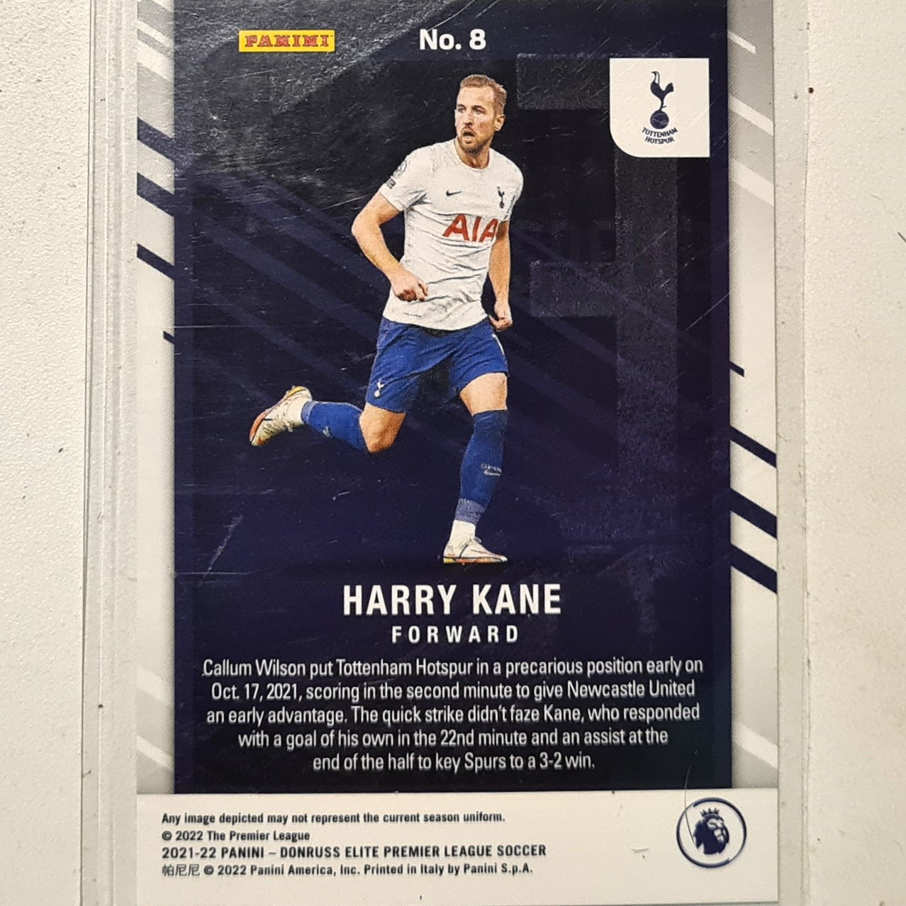 Harry Kane 2021-22 Panini Donruss Elite Premier League Spellbound E #8 Soccer Football Tottenham excellent/mint Sleeved