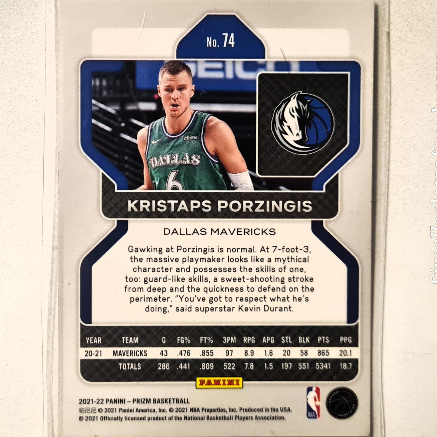 Will Barton 2021-22 Panini Prizm #74 NBA Basketball Dallas Mavericks excellent/mint sleeved