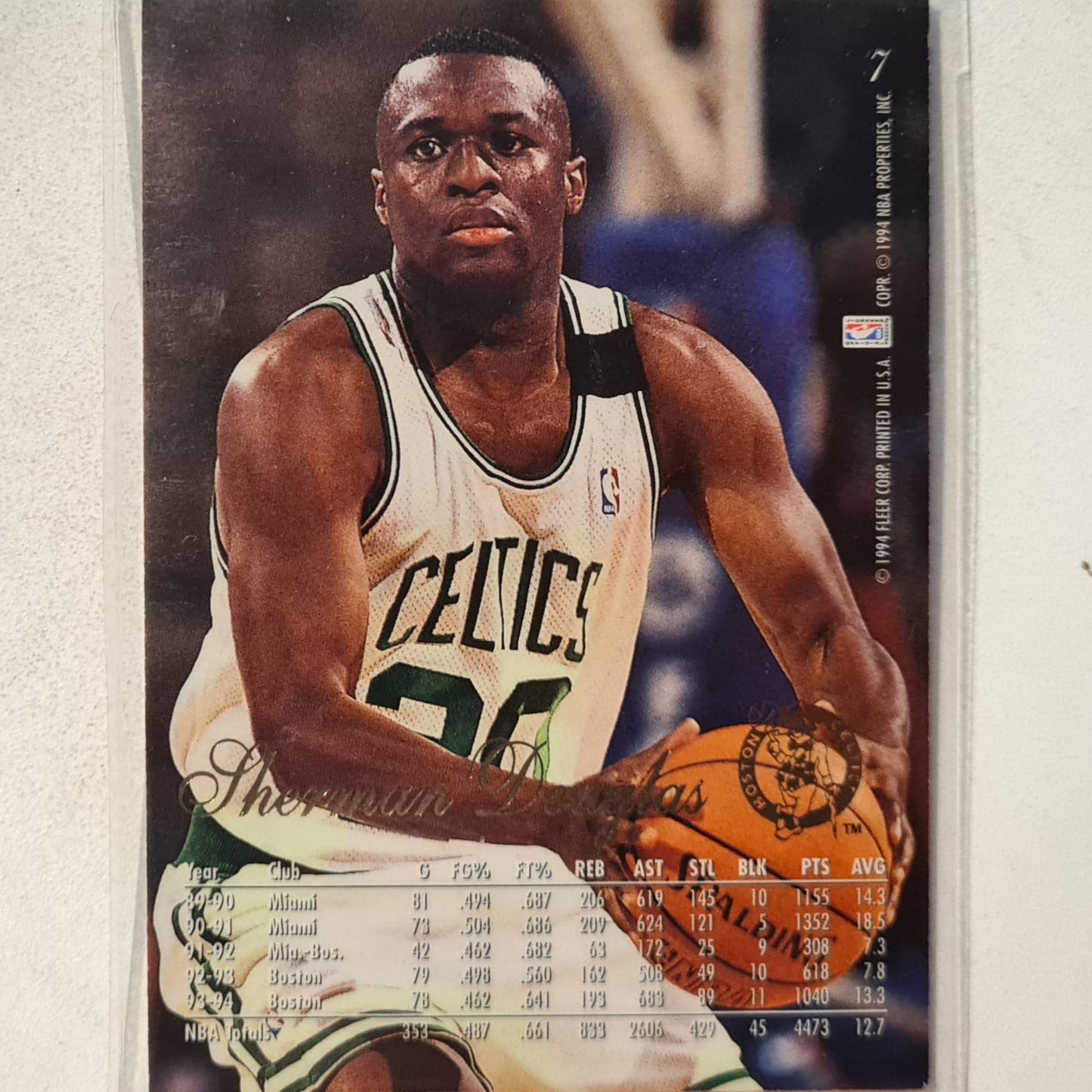 Sherman Douglas 1994 Fleer Flair 94-95 #7 NBA Basketball Boston Celtics Excellent