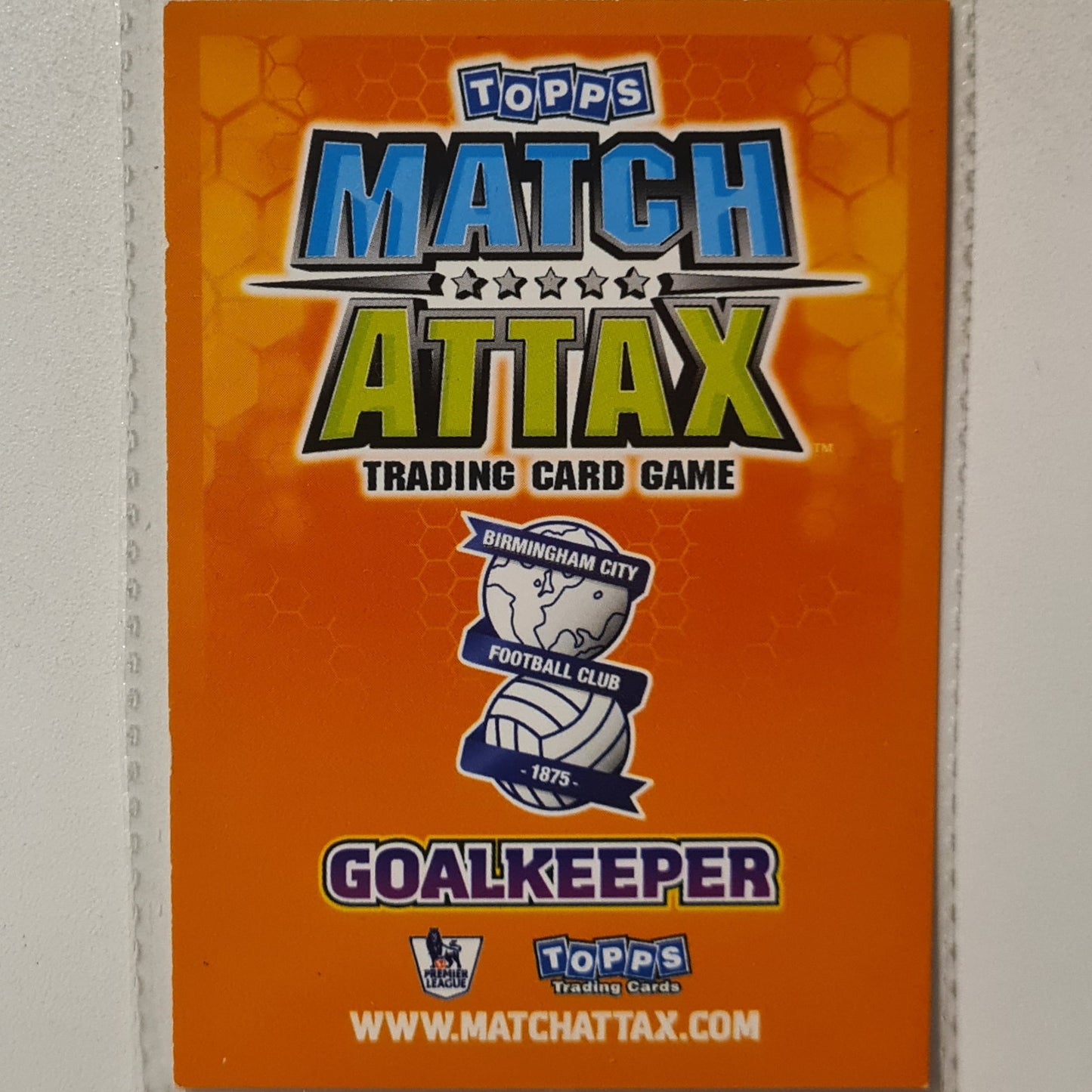 Joe Hart 2009-10 Topps Match Attax i card foil Soccer Football Birmingham Excellent