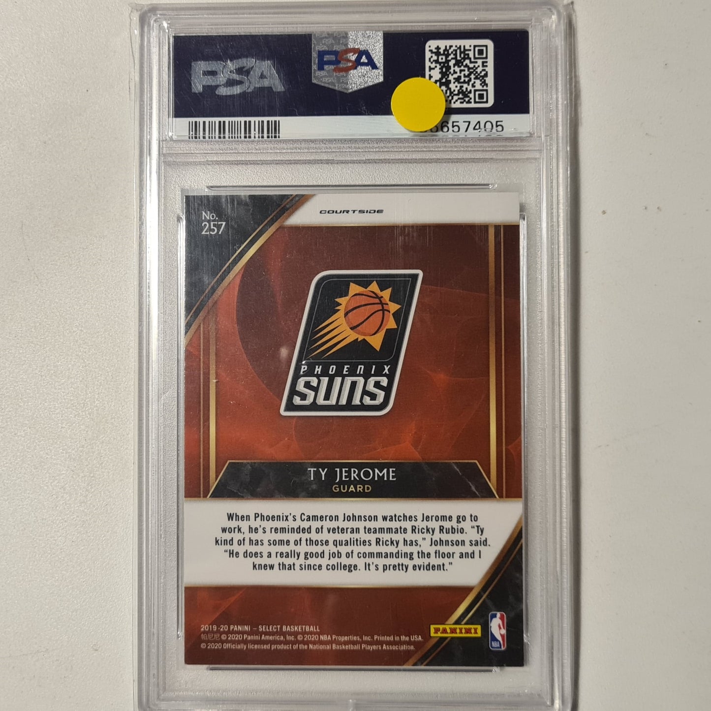 Ty Jerome 2019-20 Panini Select courtside rookie RC #257 NBA Basketball Phoenix Suns PSA 9 GRADED SLAB
