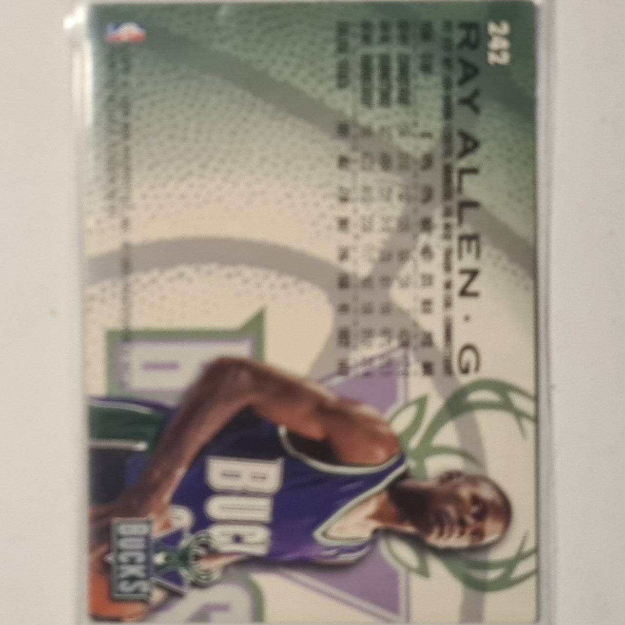 Ray Allen 1997 Fleer 96-97 Rookie RC #242 NBA Basketball Milwaukee Bucks FAIR will show wear ( folder fillers)