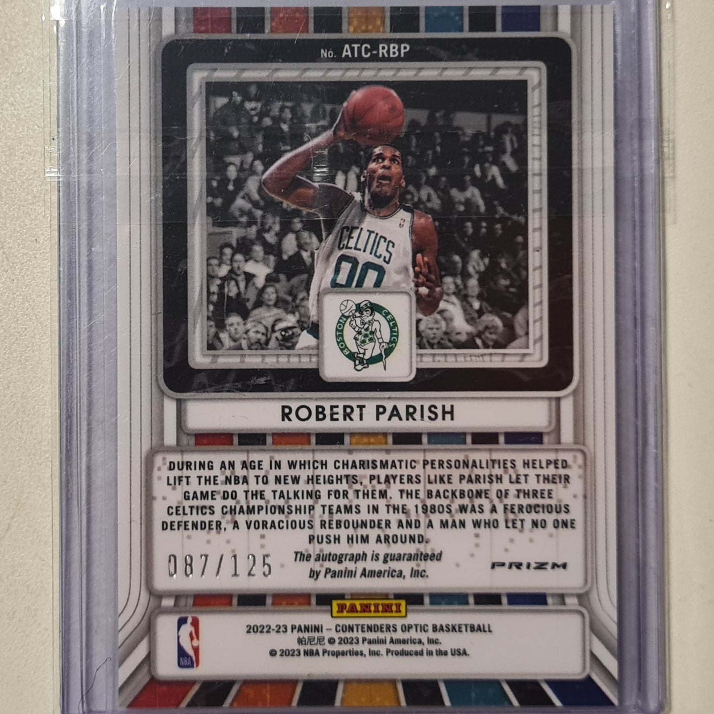 Robert Parish 2022-23 Panini Contenders Optic all time contenders Auto ATC-RBP NBA Basketball Boston Celtics mint Sleeved