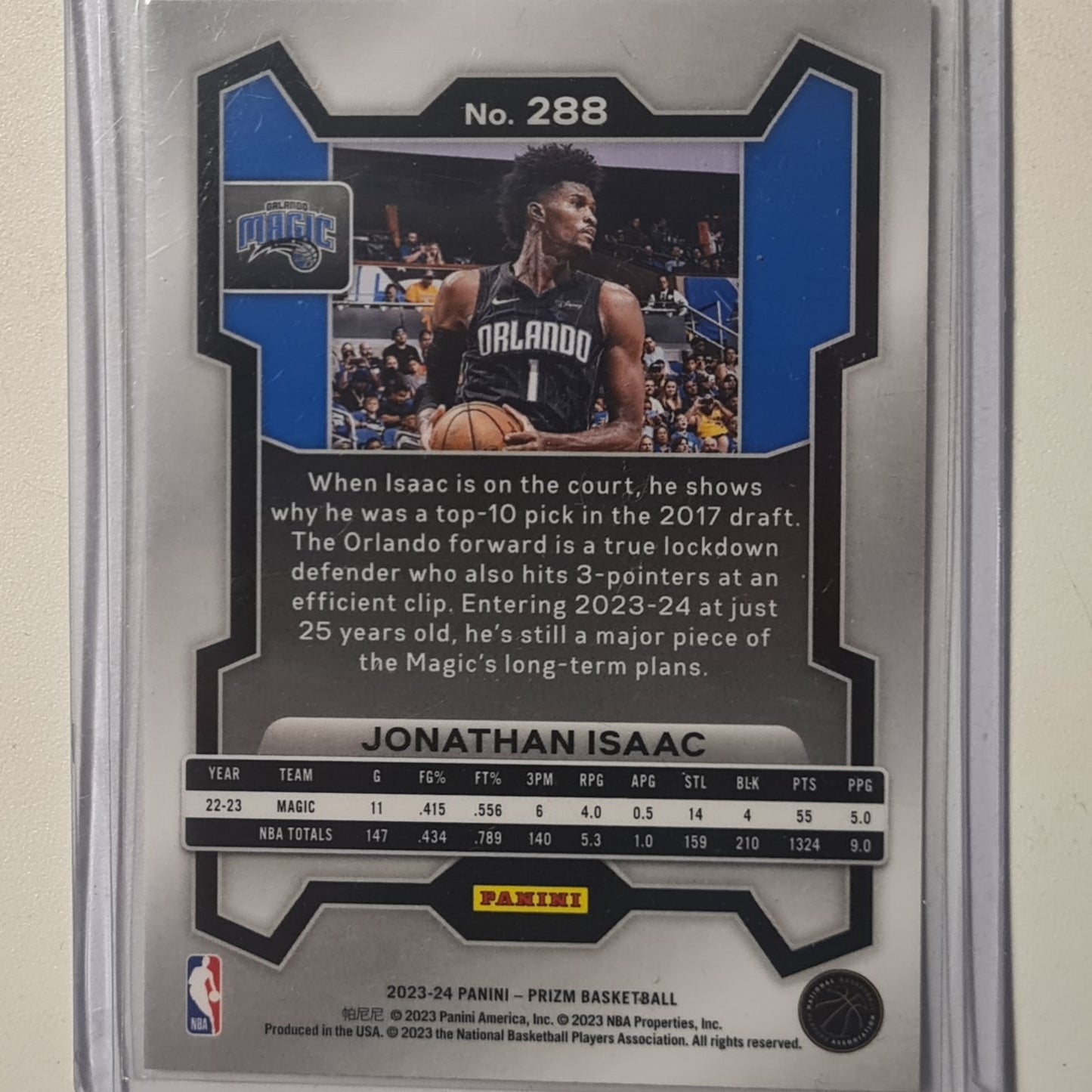 Jonathan Isaac 2023-24 Panini Prizm #288 NBA Basketball Orlando Magic excellent sleeved