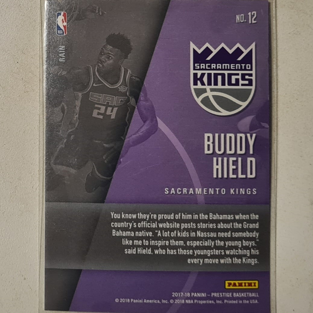 Buddy Hield 2017-18 Panini Prestige Hardcourt Heroes Rain holo variant #12 NBA Basketball Sacramento Kings Excellent sleeved