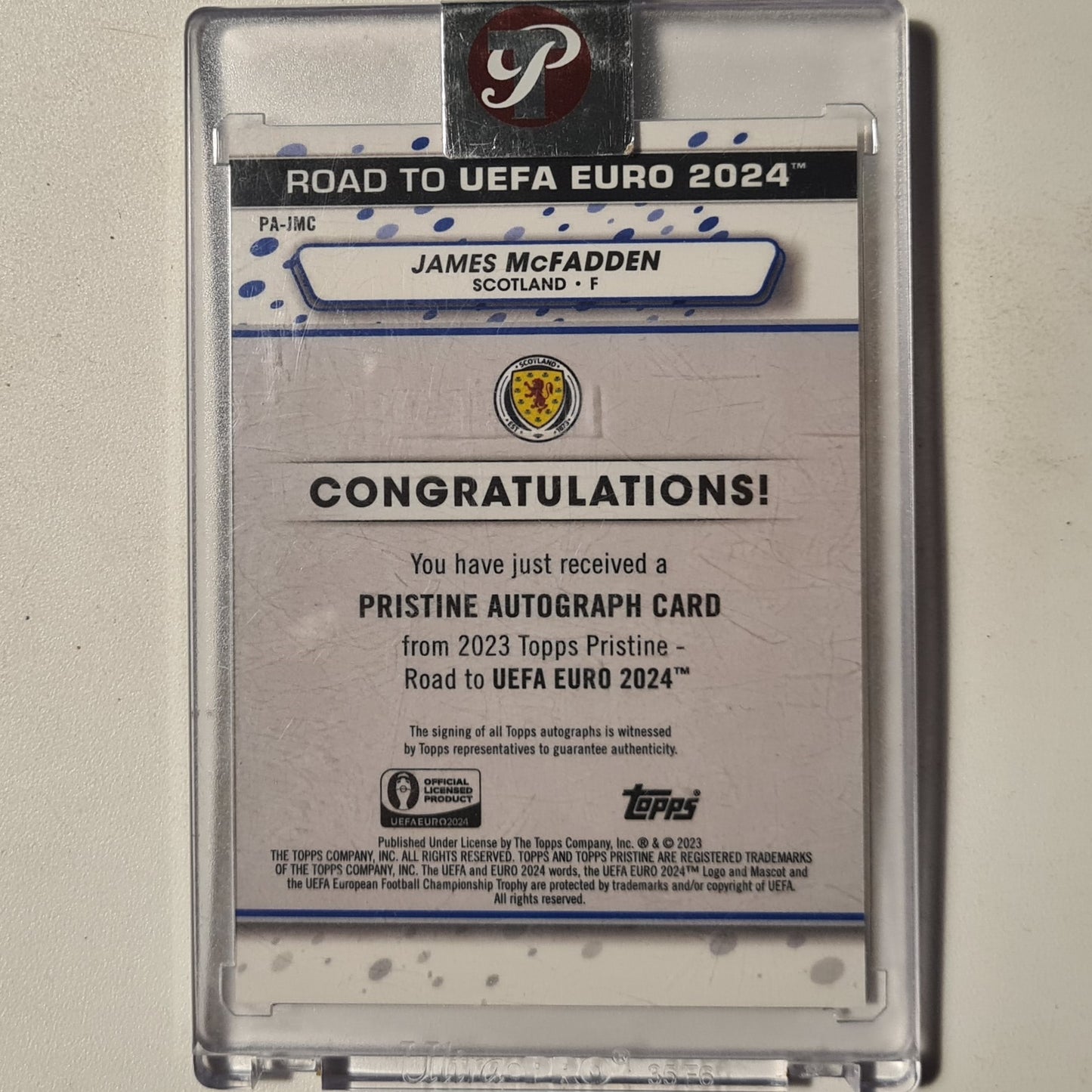 James McFadden 2023 Topps Pristine Auto PA-JMC Soccer Football Scotland/Birmingham City