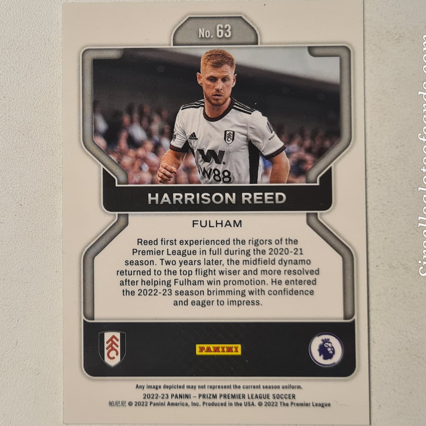 Harrison Reed 2022-23 Panini Prizm premier league soccer #63 Football Fulham Excellent sleeved