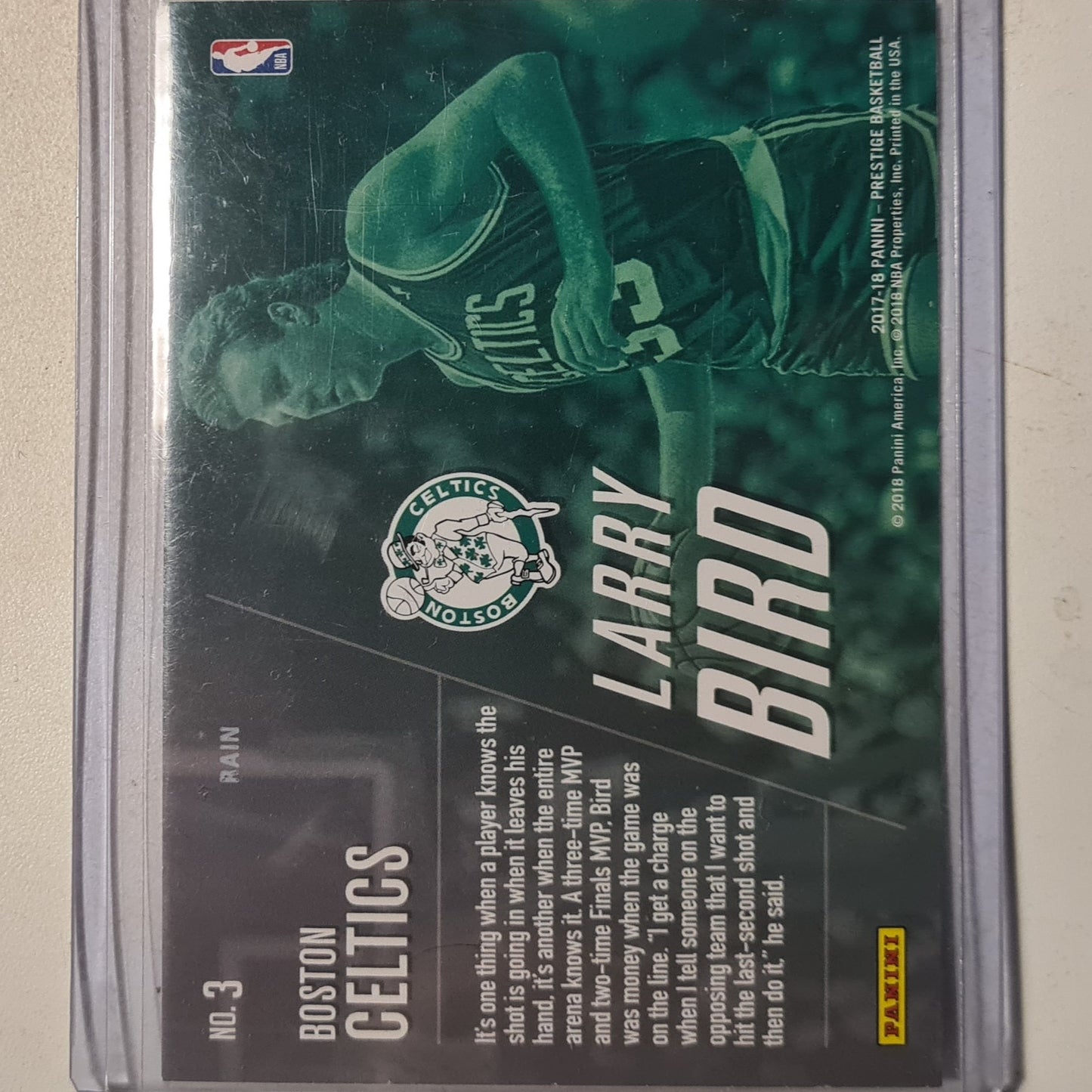 Larry Bird 2017-18 Panini Prestige All time greats RC Rain Variant #3 NBA Basketball Boston Celtics excellent+