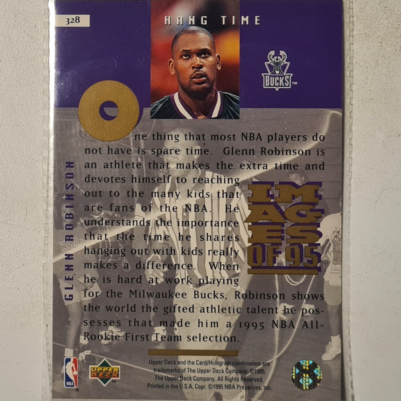 Glenn Robinson 1996 Upper-Deck Images 95 #328 NBA Basketball Milwaukee Bucks excellent sleeved