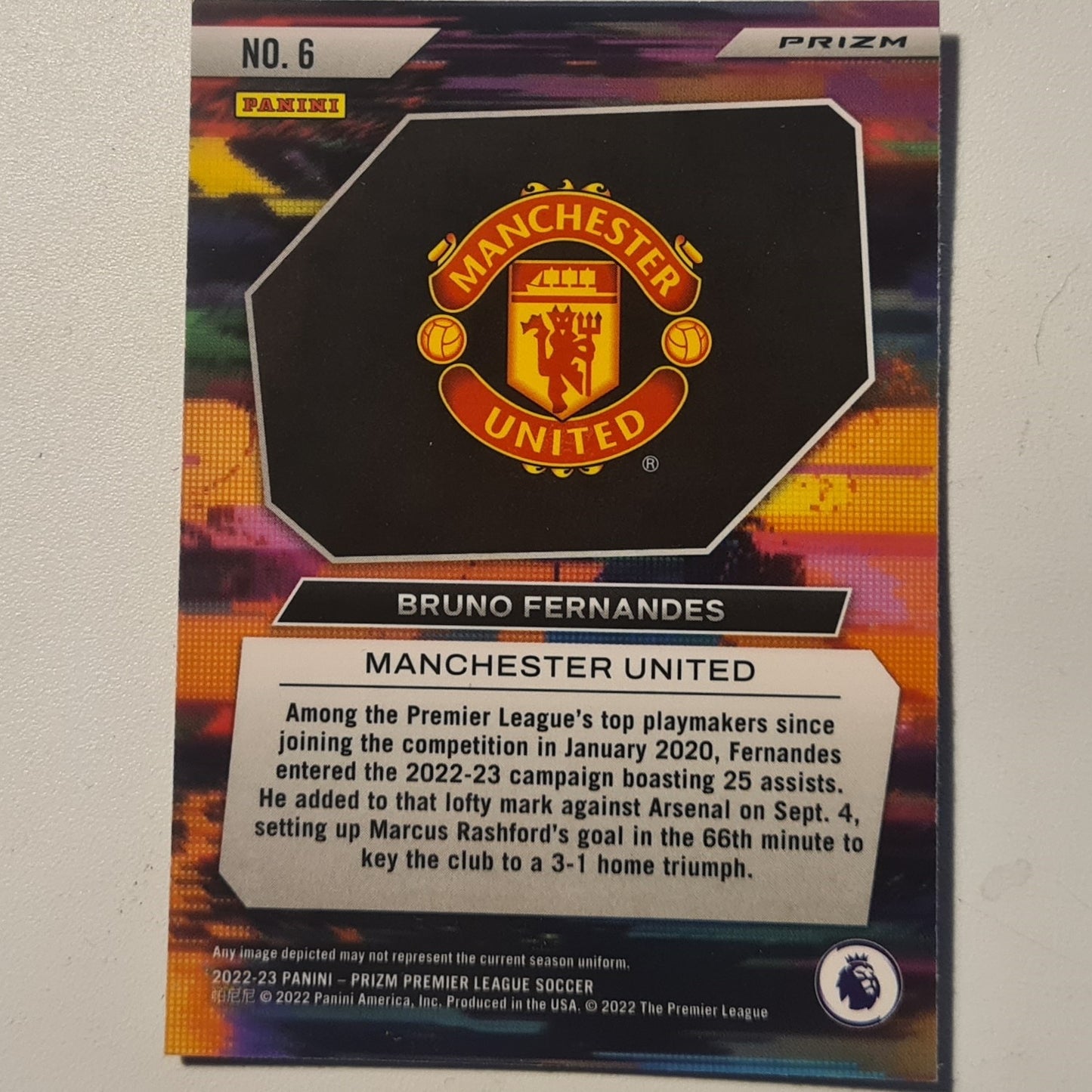Bruno Fernandes 2022-23 Panini Prizm premier league soccer instant impact refractor #6 football Manchester United excellent+