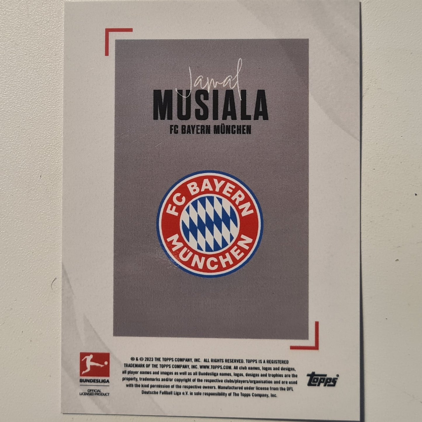 Jamal Musiala Topps 2023 Bundesliga top player football Bayern Munich excellent/mint