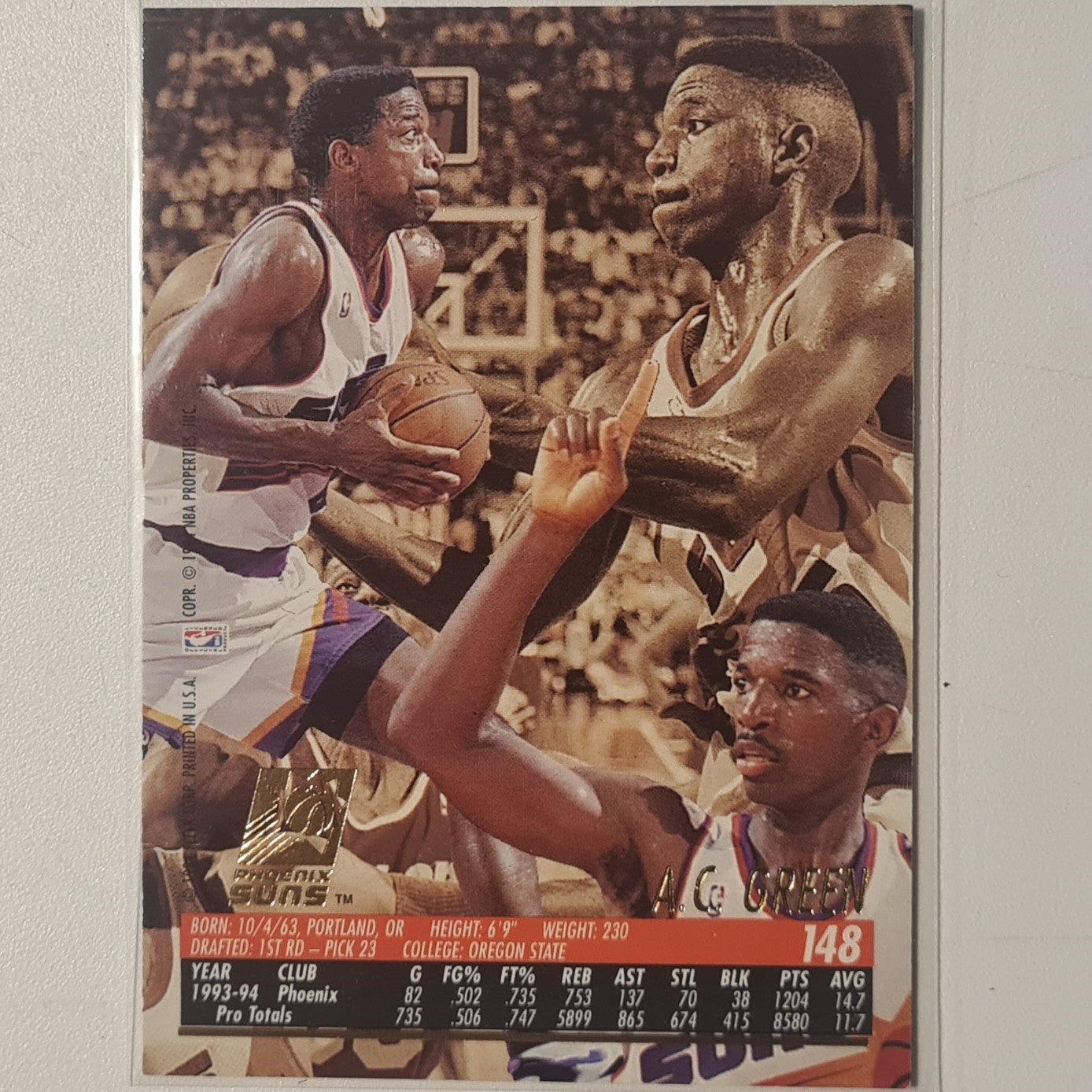 AC Green 1994 Fleer Ultra 94-95 #148 NBA Basketball Phoenix Suns Excellent Sleeved