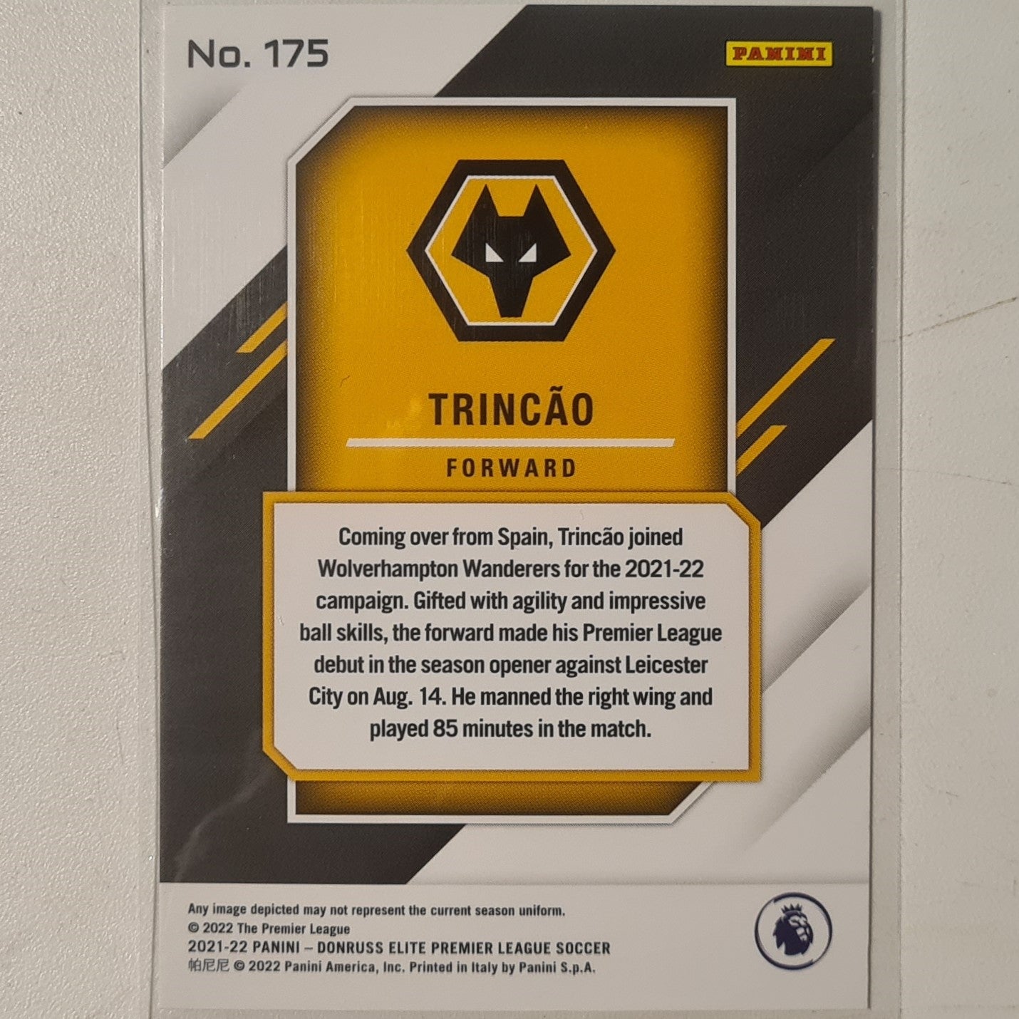 Trincao 2021-22 Panini Donruss Elite Premier League Fireworks #175 Soccer Football Wolverhampton Wanderers ex-mint