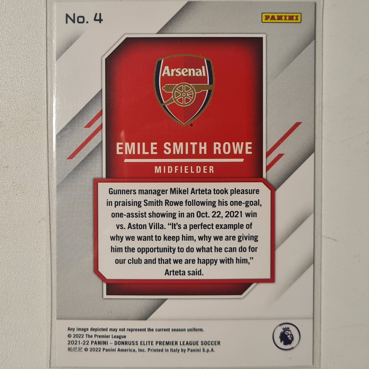 Emile Smith Rowe 2021-22 Panini Donruss Elite Premier League Fireworks #4 Soccer Football Arsenal ex-mint