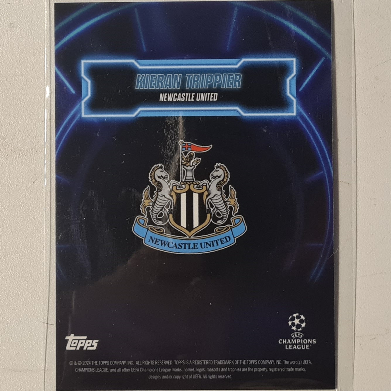 Kieran Trippier 2024 Topps show time champions league show up Football Newcastle Ex-Mint Sleeved