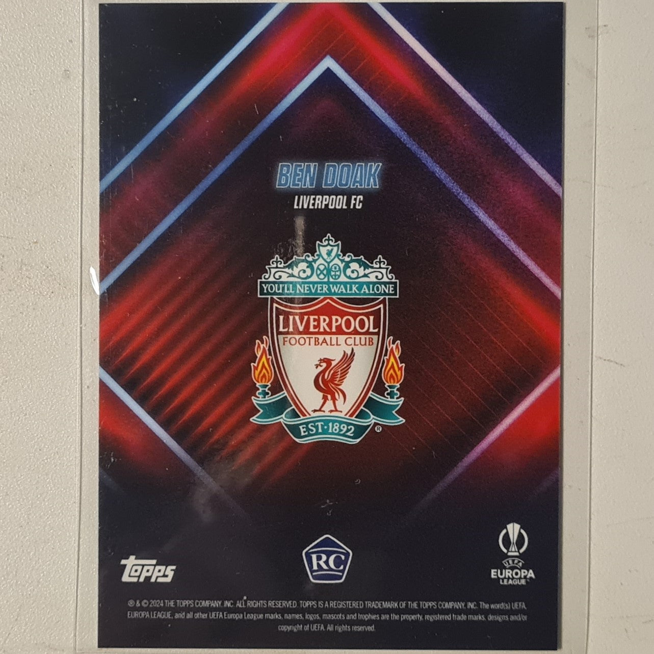Ben Doak 2024 Topps show time champions league Rookie RC Football Liverpool Ex-Mint Sleeved