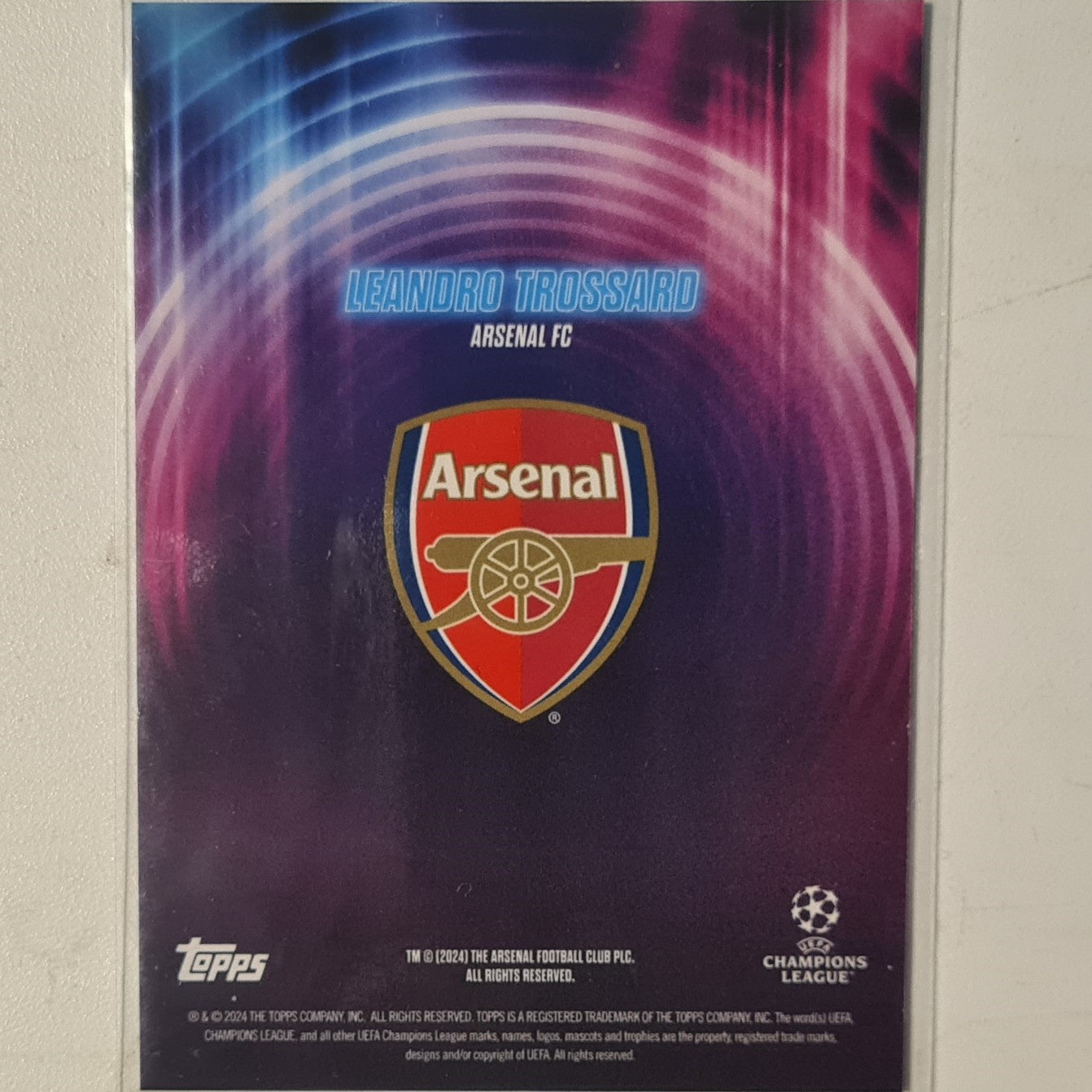 Leandro Trossard 2024 Topps show time champions league Football Arsenal Ex-Mint Sleeved