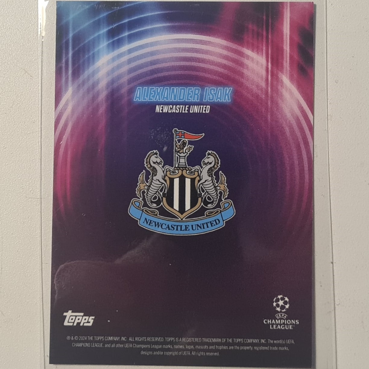 Alexander Isak 2024 Topps show time champions league Football Newcastle United Ex-Mint Sleeved