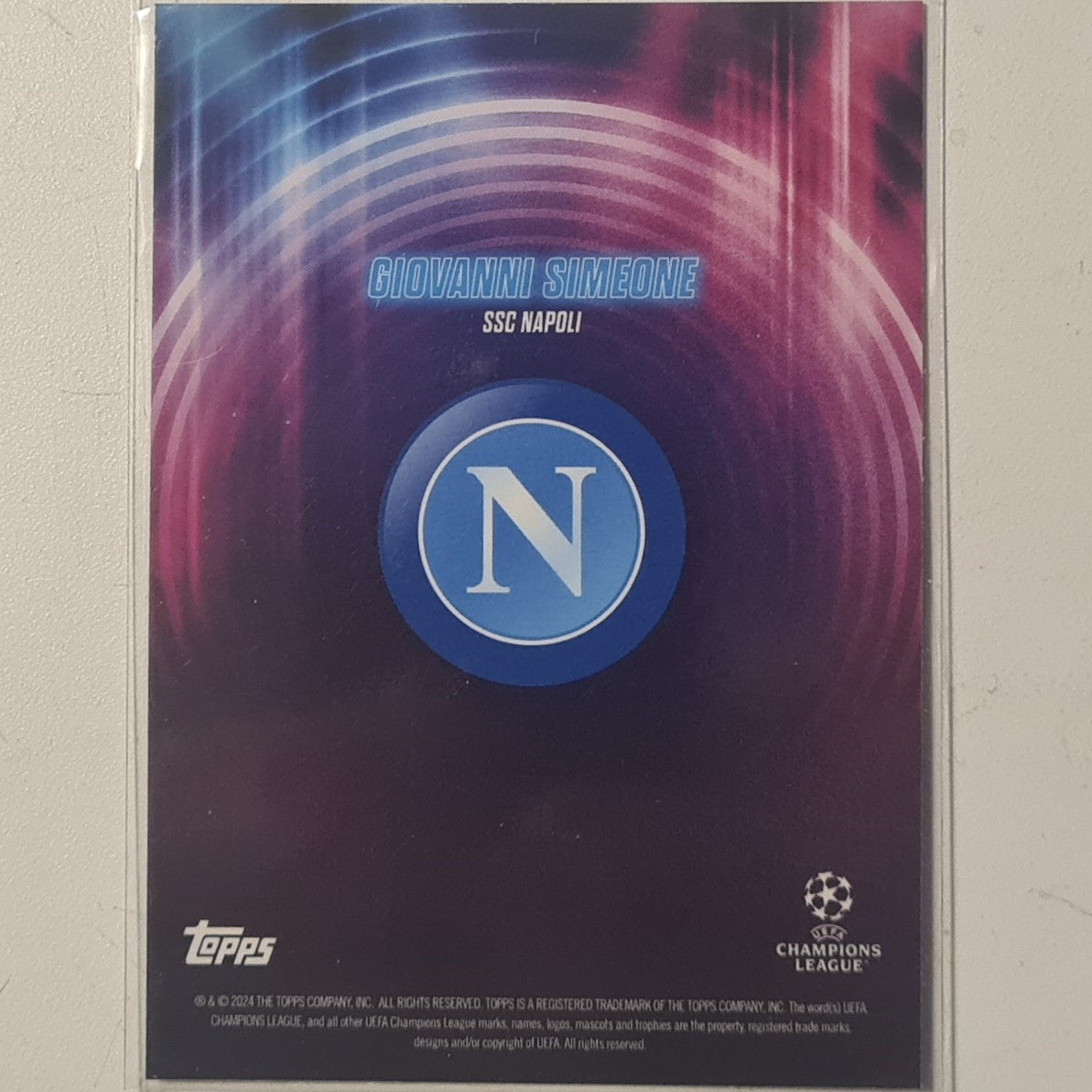 Giovanni Simone 2024 Topps show time champions league Football Napoli Ex-Mint Sleeved
