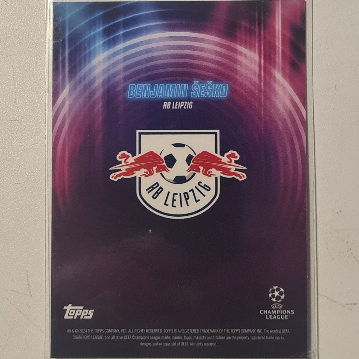 Benjamin Sesko 2024 Topps show time champions league Football Lazio Ex-Mint Sleeved