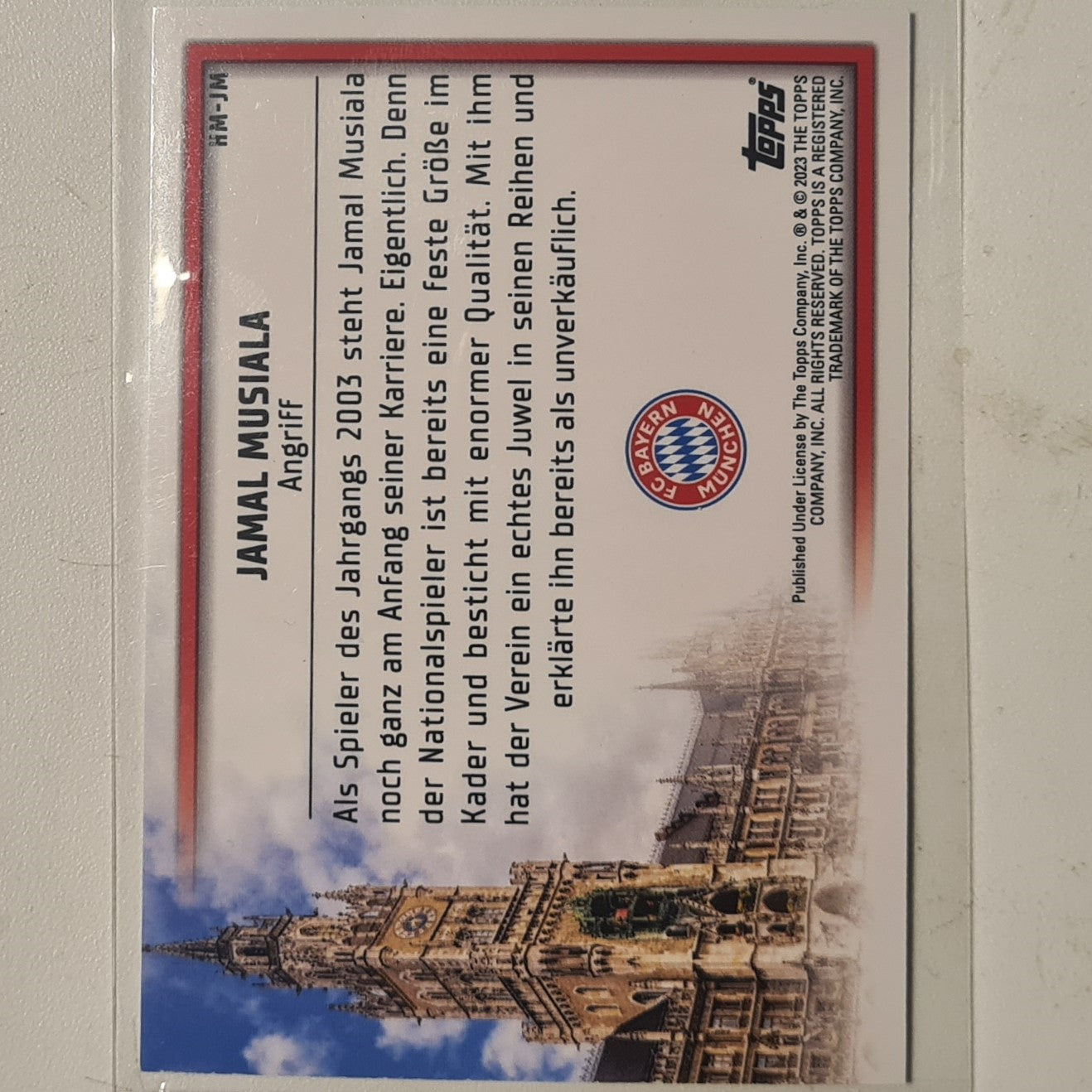 Jamal Musiala Topps 2023 Bayern Munich German issue set Angriff HM-JM football mint sleeved