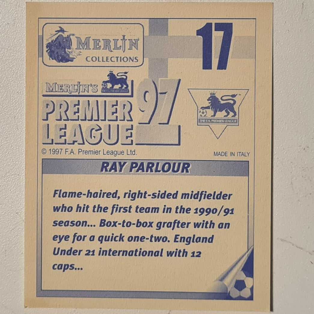 Ray Parlour 1997 Merlin 97 sticker #17 Football Arsenal very good sleeved