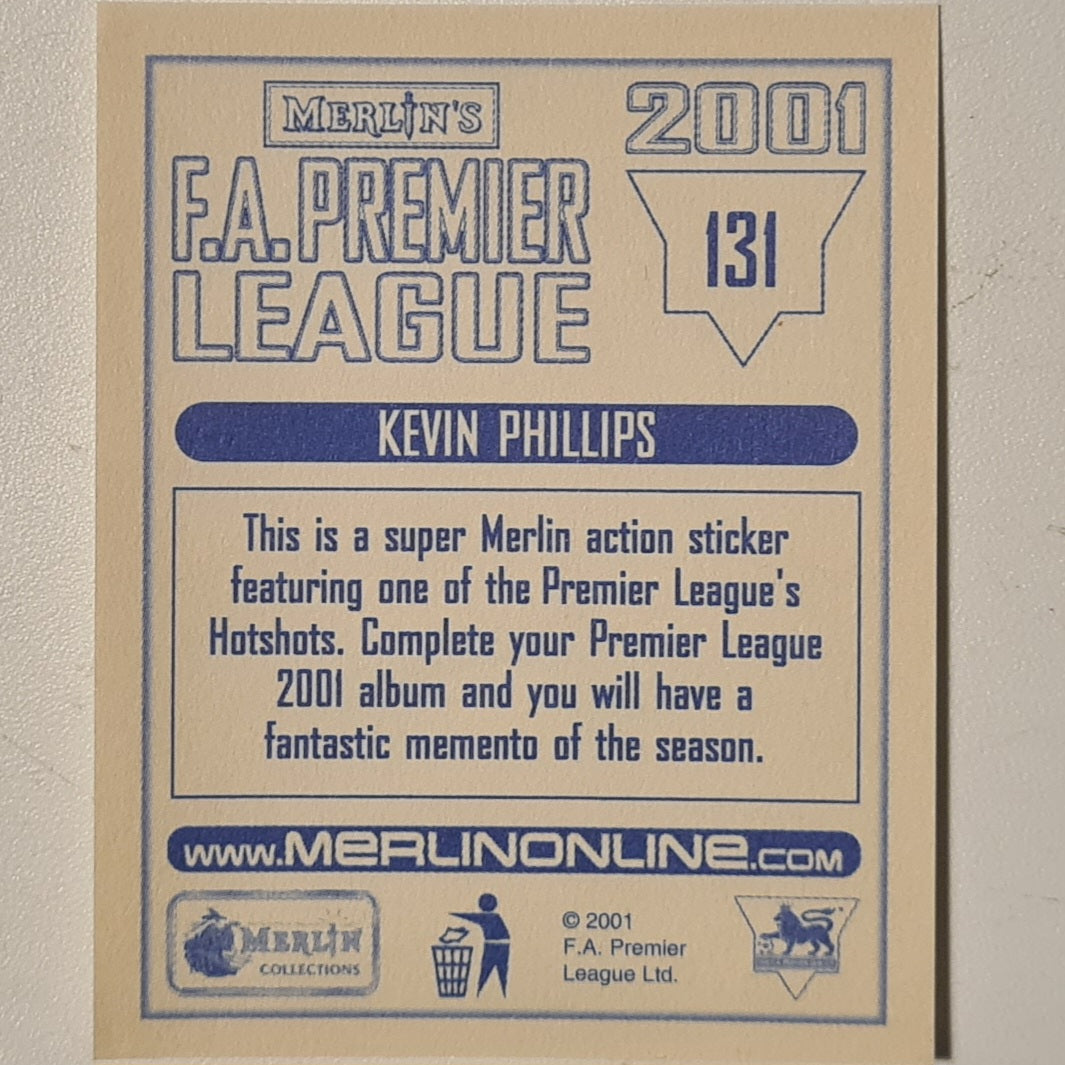 Kevin Phillips 2001 Merlin FA Premier League sticker #131 Football Sunderland very good