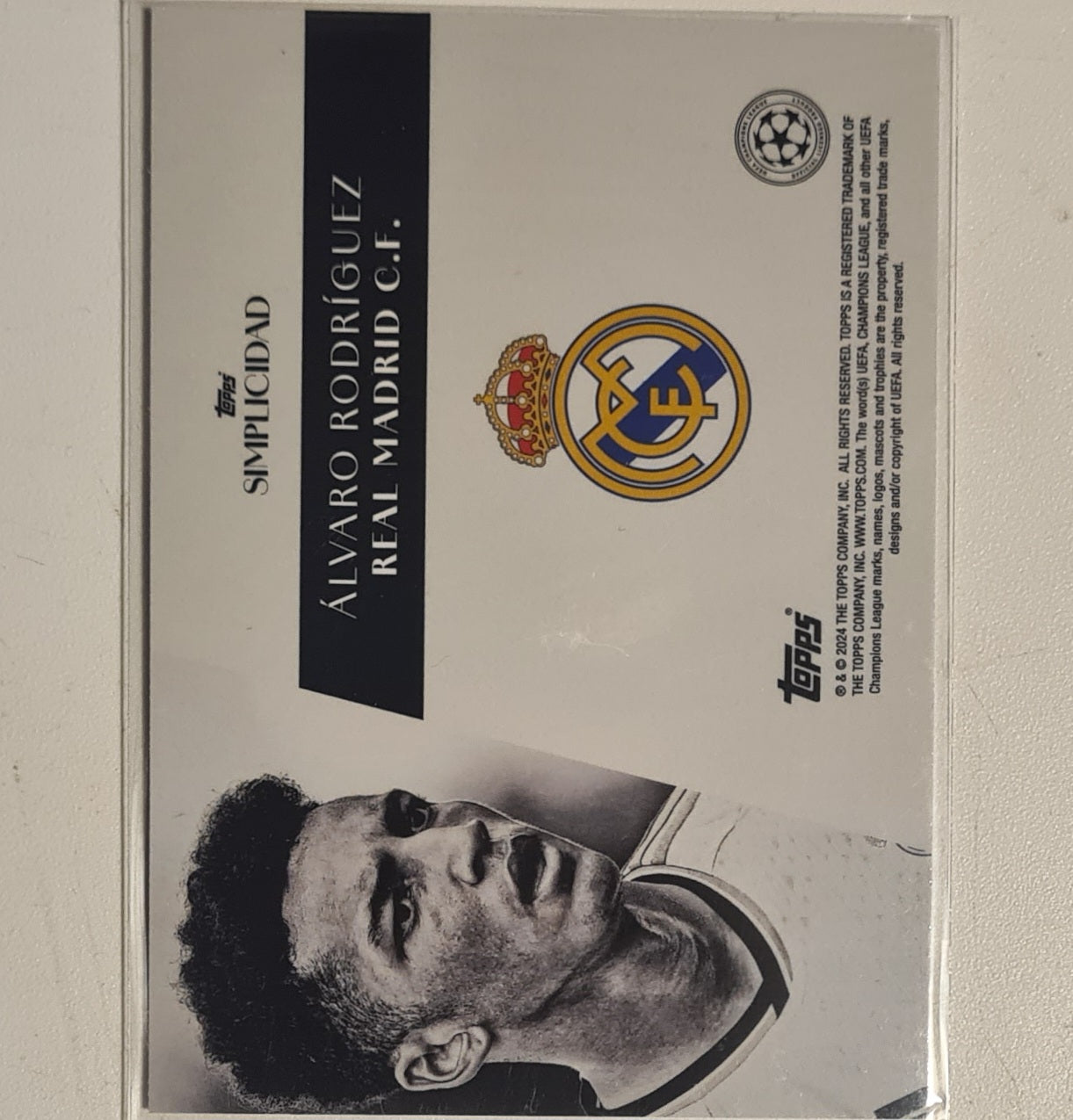 Alvaro Rodriguez 2024 Topps Simplicidad champions league Football Real Madrid ex-mint sleeved