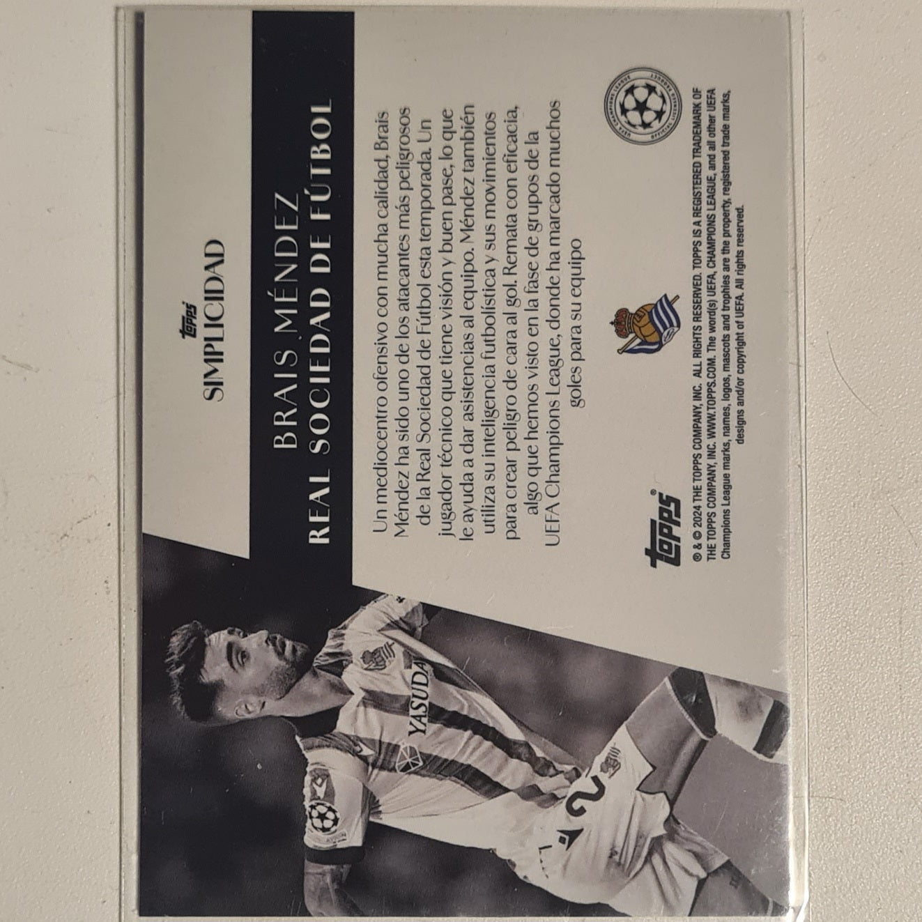 Brais Mendez 2024 Topps Simplicidad champions league Football Real Sociedad ex-mint sleeved