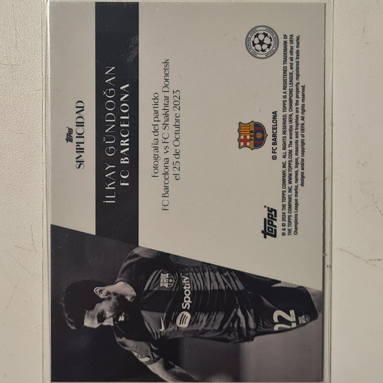 Ilkay Gundogan 2024 Toops Simplicidad champions league Football Barcelona ex-mint sleeved