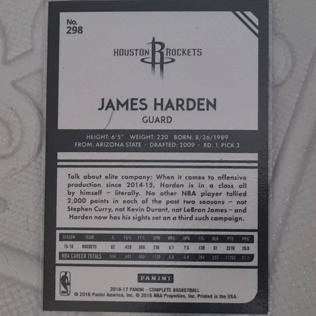 James Harden 2016-17 Panini Complete #298 NBA Basketball Houston Rockets Ex-mint sleeved
