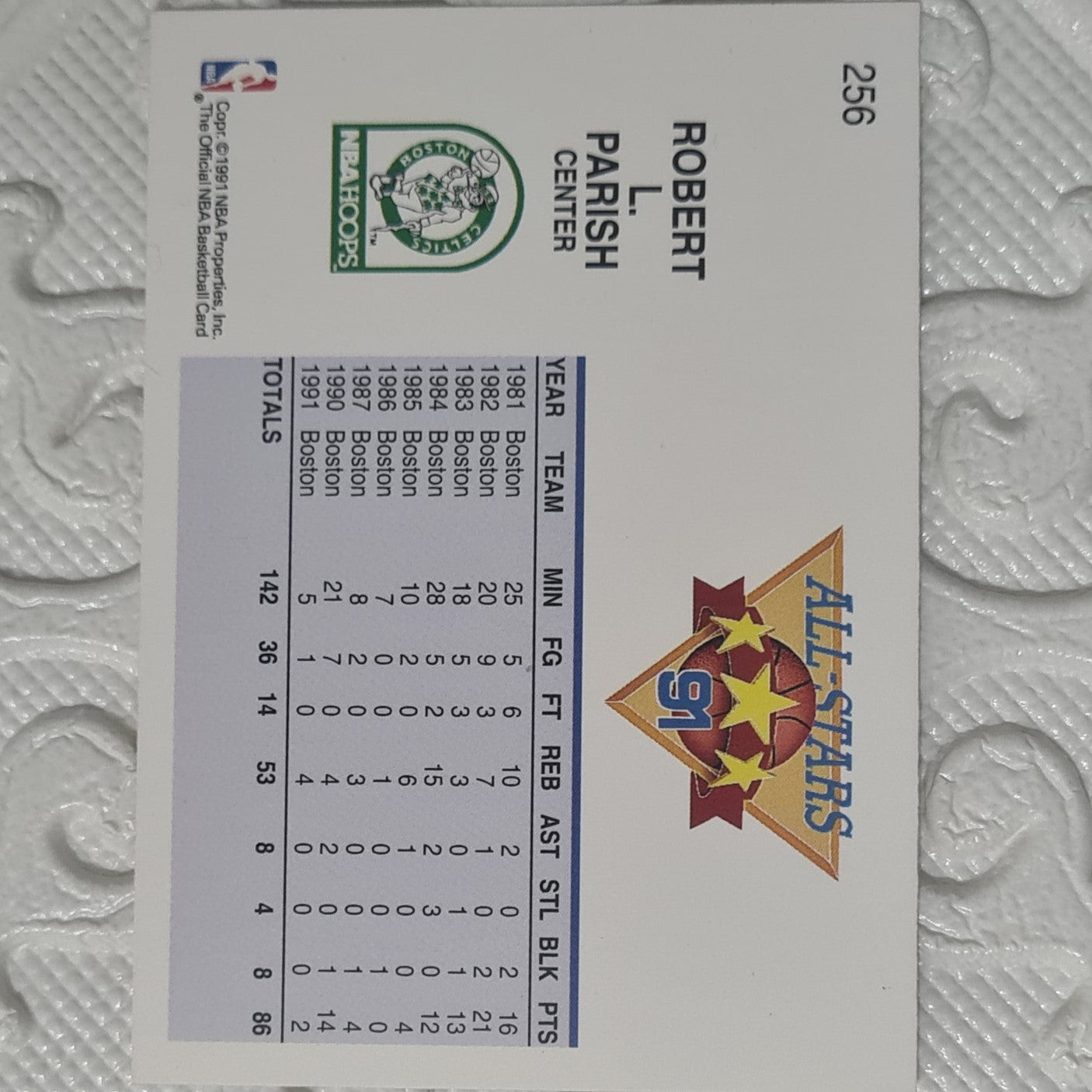Robert Parish 1991 NBA Hoops all star charlotte weekend #256 NBA Basketball Boston Celtics Excellent sleeved
