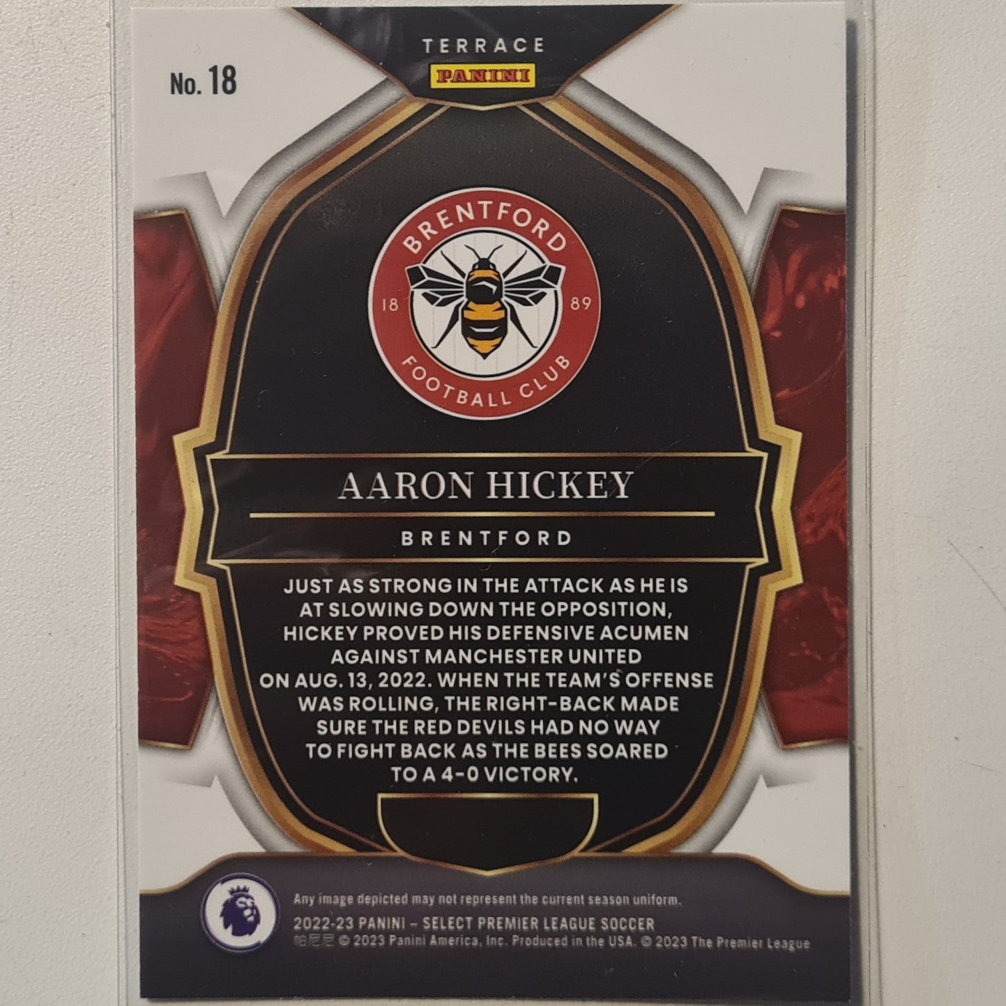 Aaron Hickey 2022-23 Panini Select Premier League soccer #18 Football Brentford ex-mint