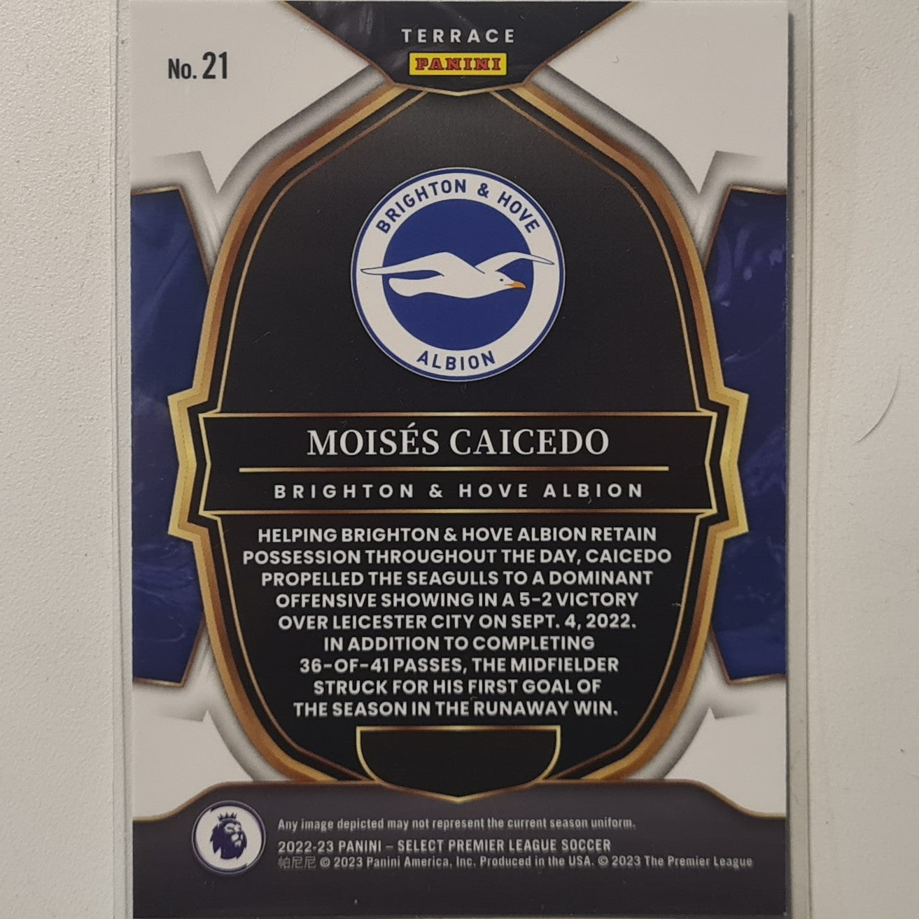 Moises Caicedo 2022-23 Panini Select Premier League soccer #21 Football Brighton ex-mint