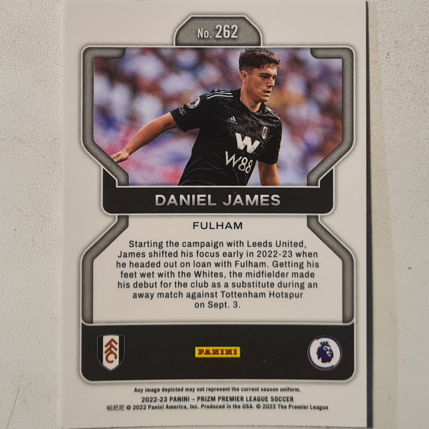 Daniel James 2022-23 Panini Prizm premier league soccer #262 football Fulham ex-mint sleeved
