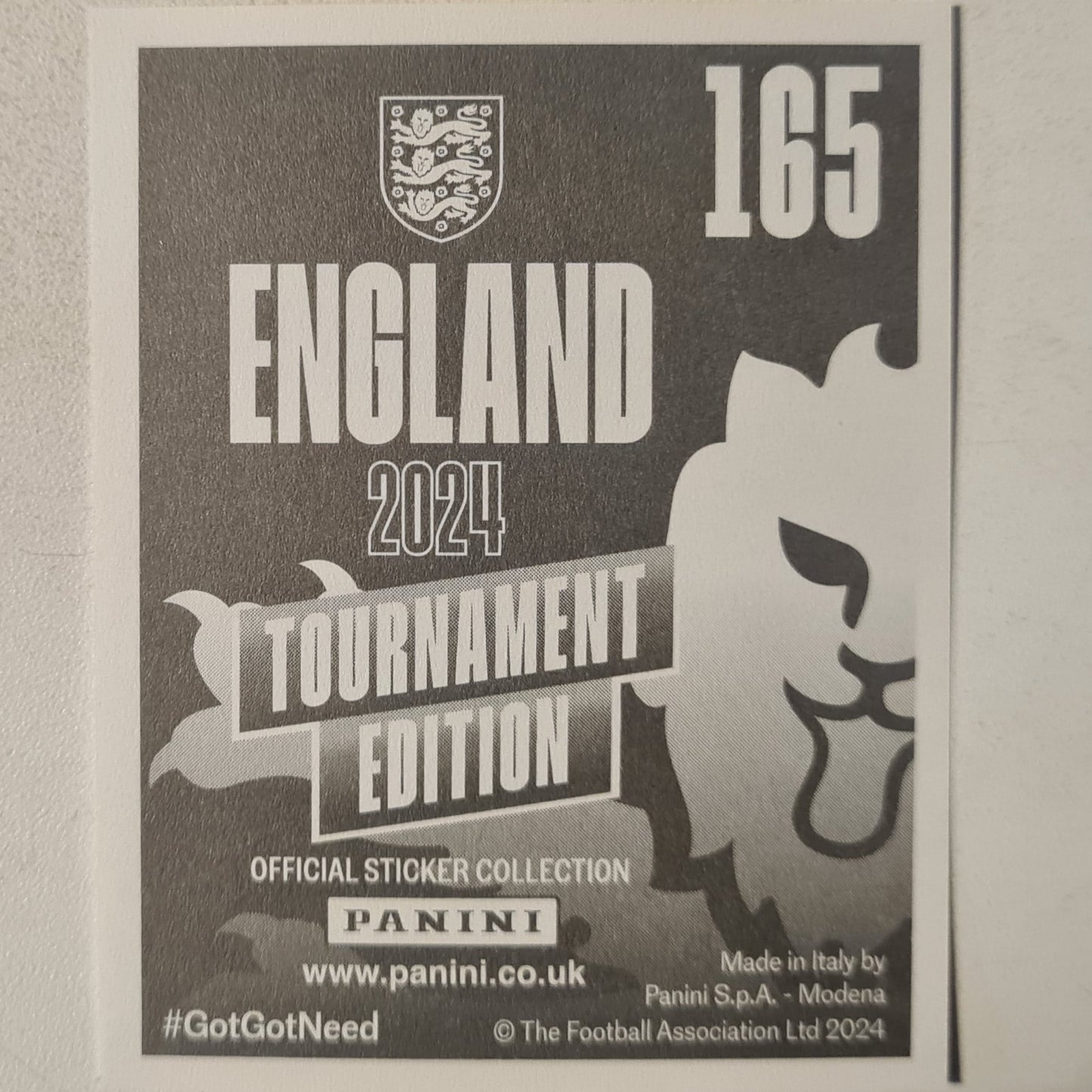 Carl Palmer Panini 2024 England Tournament edition #316 England Football mint