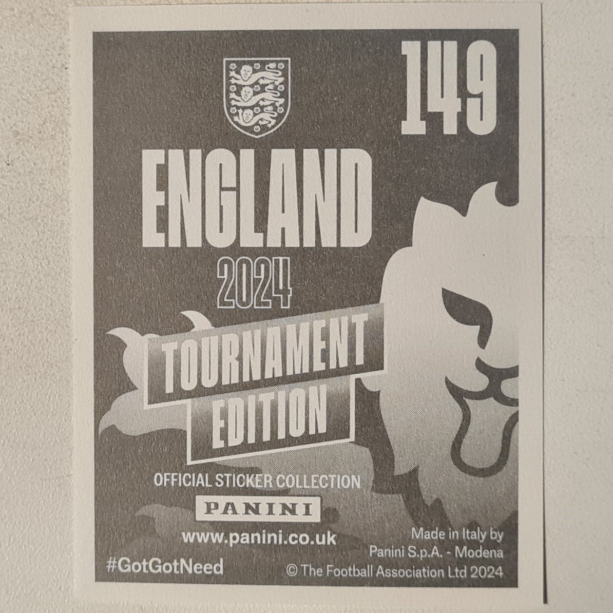 Jack Grealish Panini 2024 England Tournament edition #149 England Football mint