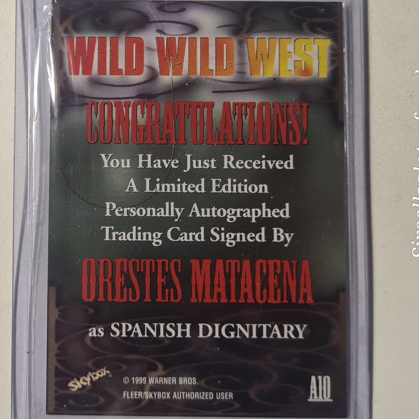 Wild Wild West movie Fleer Skybox 1999 Orestes Matacena as Spanish Dignitary Autograph Ex-mint
