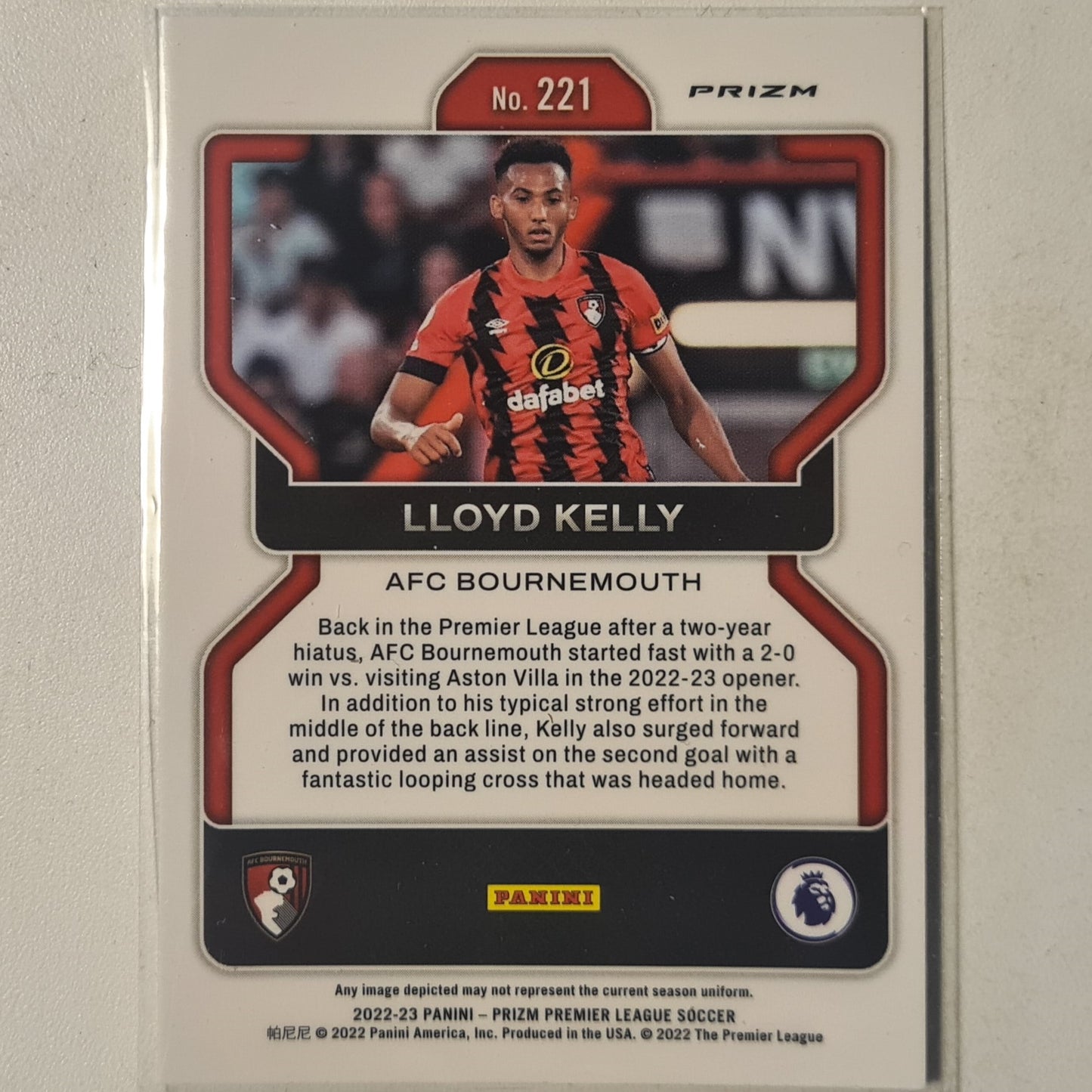 Lloyd Kelly Panini Prizm premier league refractor Soccer #221 Football Bournemouth ex-mint sleeved