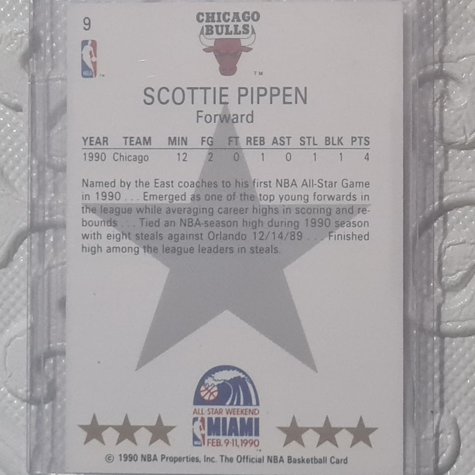 Scottie Pippen 1990 NBA Hoops Basketball all star east #9 NBA Basketball Chicago Bulls excellent