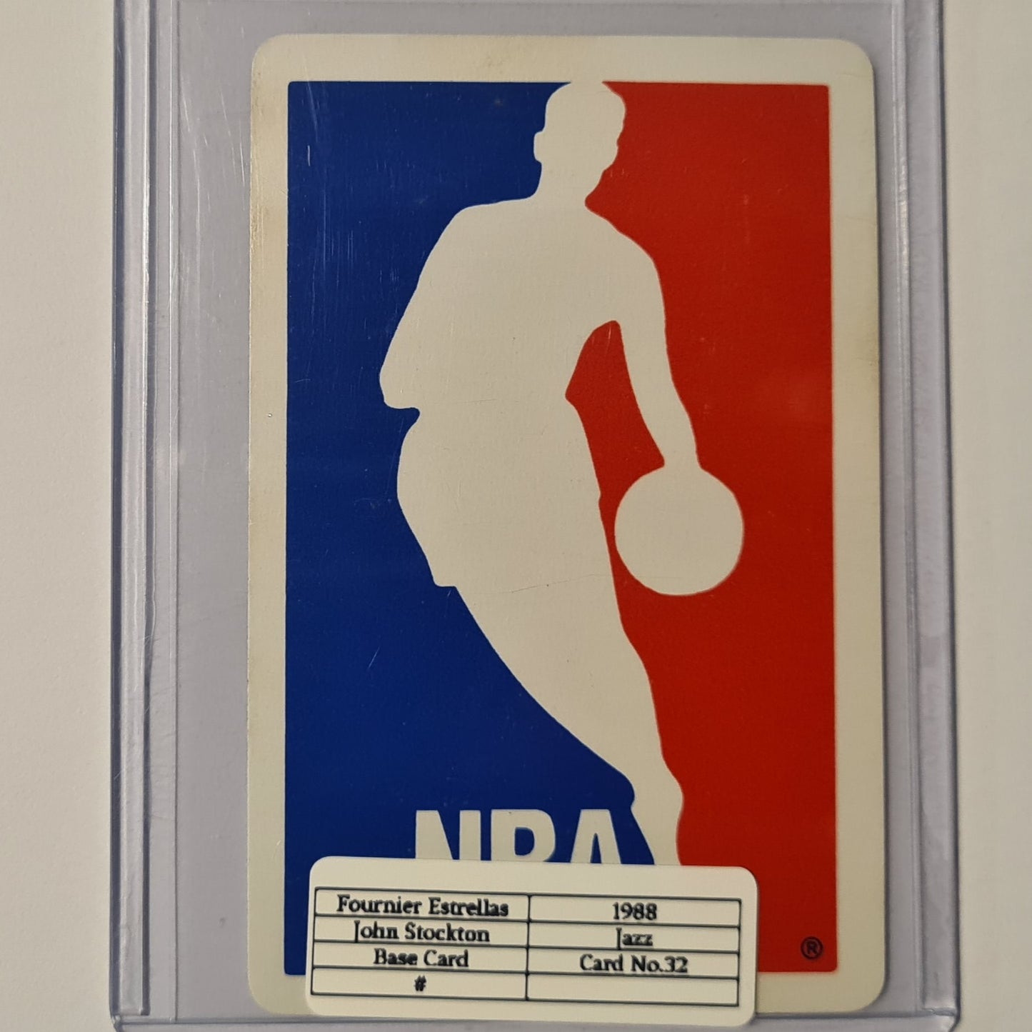 John Stockton 1988 Fournier Estrellas Spanish card #32 NBA Basketball Utah Jazz excellent sleeved