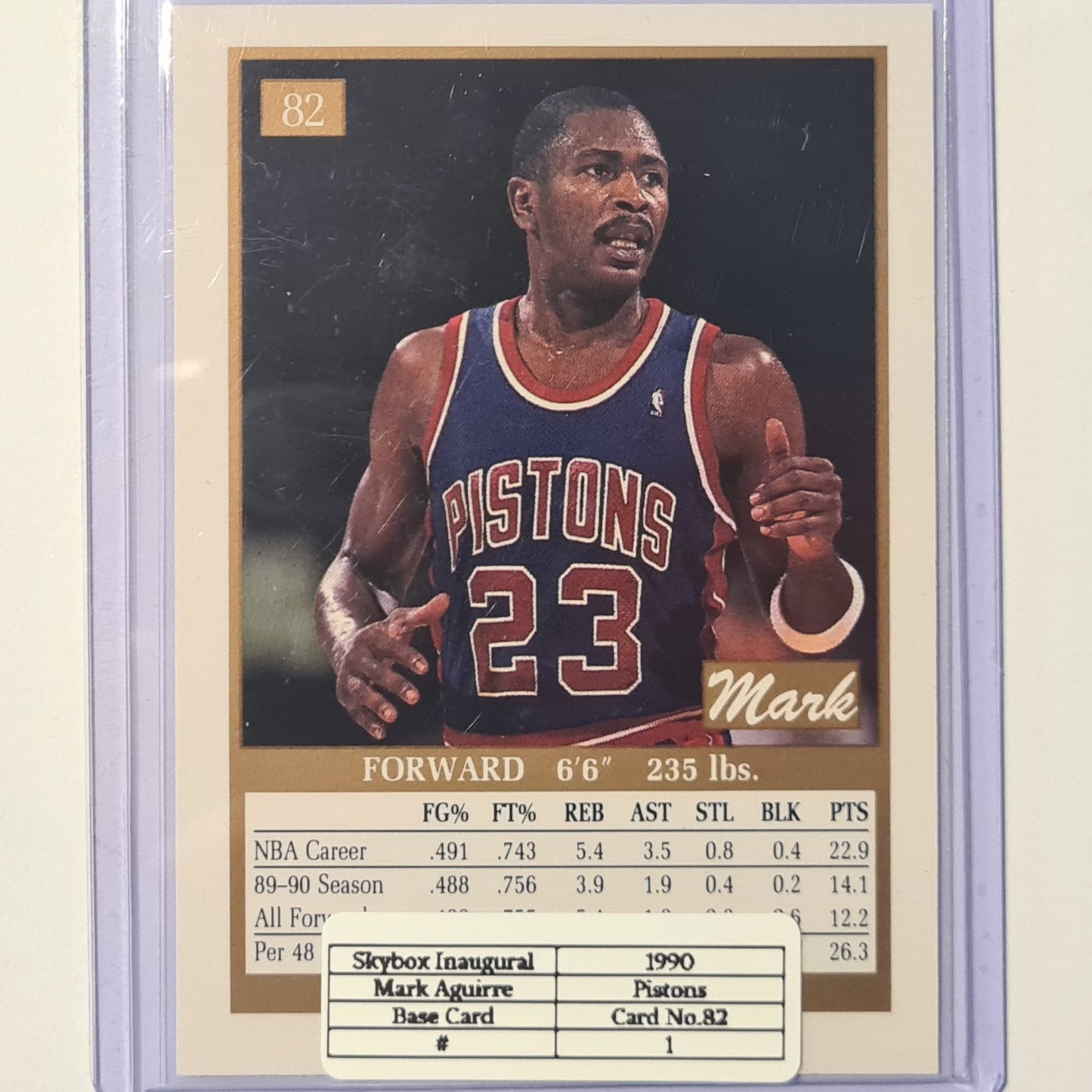 Mark Aguirre 1990 Skybox inaugural #29 NBA Basketball Cleveland Cavaliers ex-mint sleeved