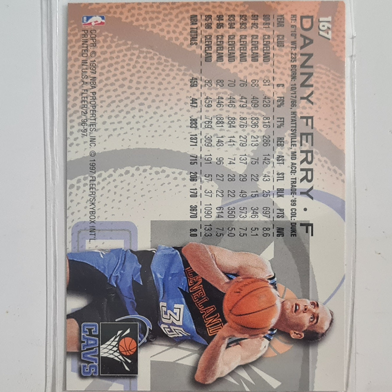 Danny Ferry 1997 Fleer 96-97 #167 NBA Basketball Cleveland Cavaliers Excellent Sleeved