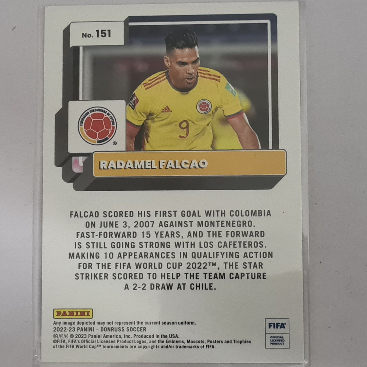 Radamel Falcao 2022-23 Panini Donruss Optic Soccer mojo #151 Football Columbia mint sleeved