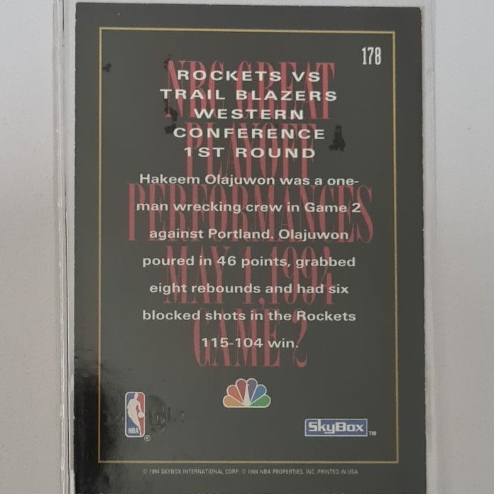 Hakeem Olajuwon 1994 Skybox NBA ON NBC #178 NBA Basketball Houston Rockets excellent