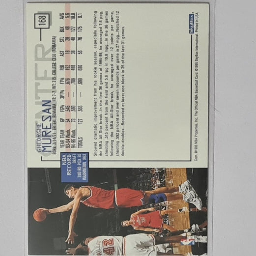 Gheorghe Muresan 1995 Skybox NBA Hoops #168 NBA Basketball Washington Bullets Excellent sleeved