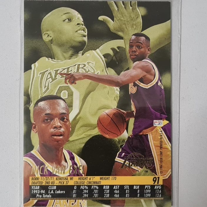Nick Van Exel 1994 Nick Van Exel Rookie RC #105 NBA Basketball LA Lakers Excellent