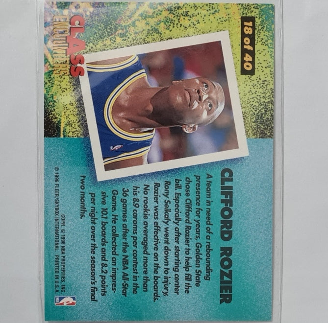 Clifford Rozier 1996 Fleer 95-96 class encounters 18 of 40 NBA Basketball Golden State Warriors Excellent